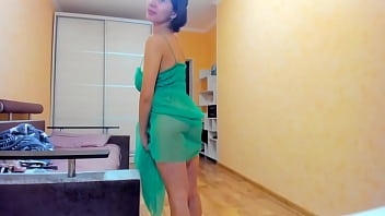 Hot Myla Angel In Green Transparent Dress
