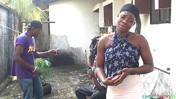 Threesome Two Gangsters Bang Angel Queenshome9ja Hardly With Their Black Long BBC After Smoking Marijuana
