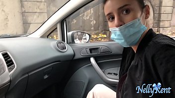 Stranger Helps Her To Lift The Bags In Exchange Of A Blowjob In His Car Caught In Public Giving A Blowjob