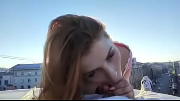 Blowjob On The Roof Of The House