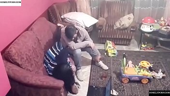 Spy Camera Records Couple Fucking In The Living Room