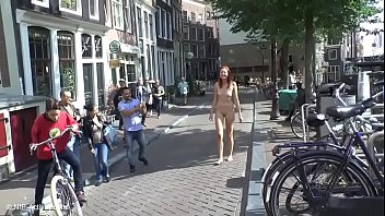 Pretty Redhead Walking Naked In Amsterdam