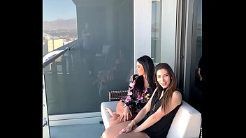 Anissa Kate Clea Gaultier On A Balcony In Las Vegas