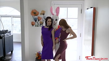 Stepmom And Stepdaughter Tricked Into Fucking Stepson On Easter