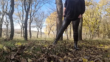 BBW Sexy Mature Playing In The Forest Hot Fetish